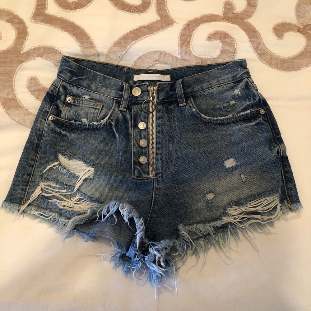 Zara high waisted shorts denim
